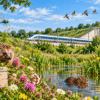 HS2 Colne Valley wildlife habitat with wildflowers, wetland, hedgehog, water vole and kingfisher beside the railway.